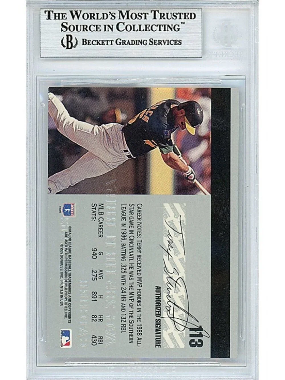 Terry Steinbach Oakland A's Signed 95 Studio Baseball Card Beckett BAS Autograph